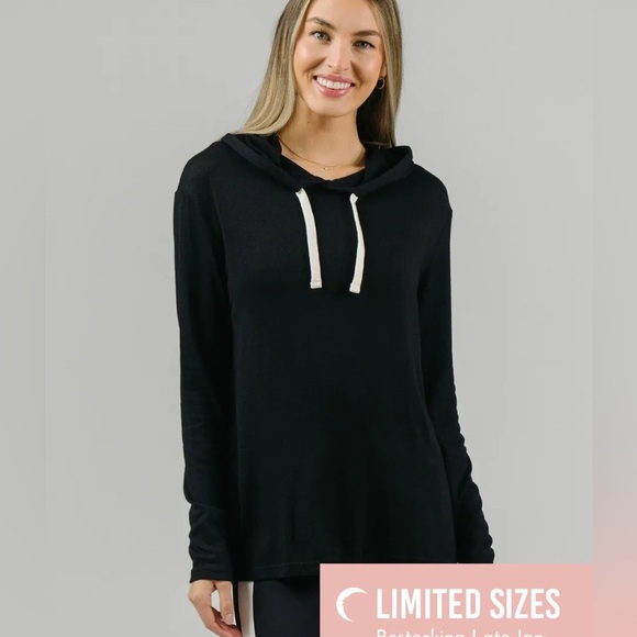 ZYIA Tops - ZYIA Black Lounge Boyfriend Hoodie